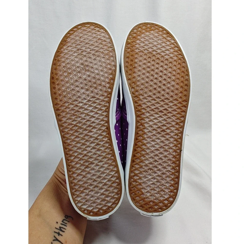 Vans Slip-On Lo Pro Dahlia Purple Micro White Dots Sneakers Size 12 Kids New